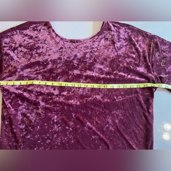 J.Jill Pinot Multi Embroidered Velvet Tunic Top Purple Size L - Picture 13 of 16